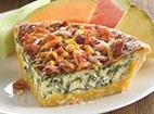 Bacon Quiche slice with fruit