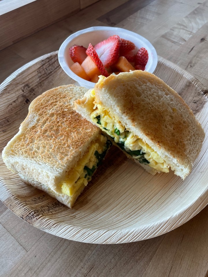 breakfast sandwich (spinach and cheese)