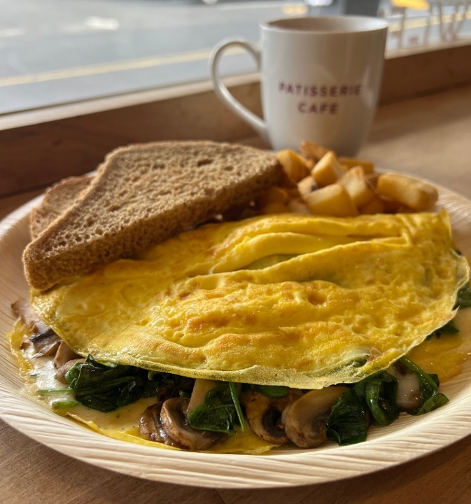 Spinach Mushroom and cheese Omelette