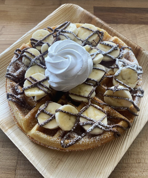 (waffle) Nutella and Banana waffle