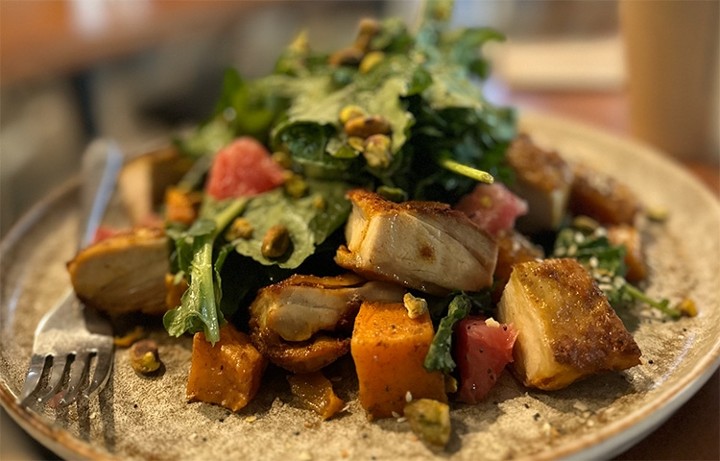 Chaat Chicken Green Tahini Salad