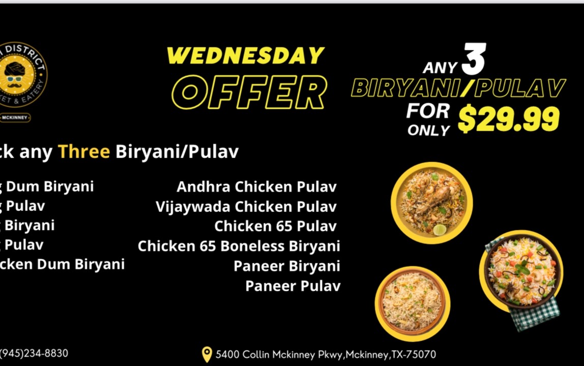 Wednesday Biryani Offer (select 3)