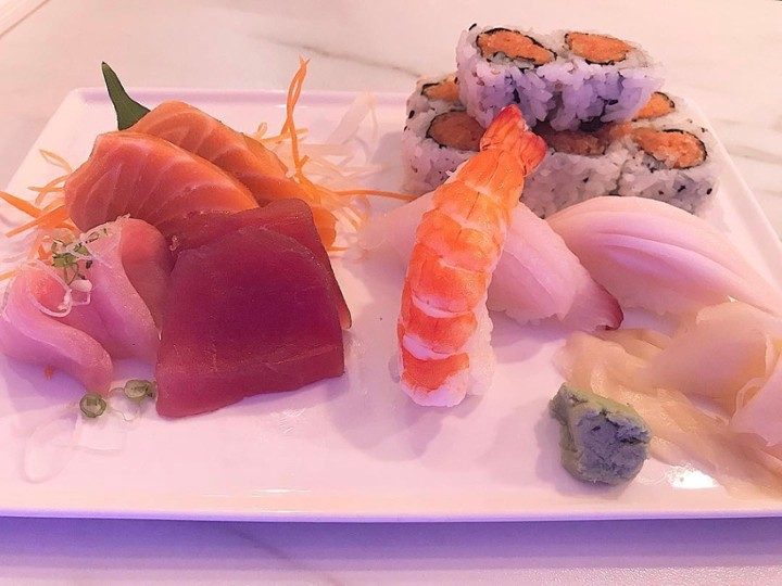 3 Sushi, 6 Sashimi and 1 Roll (Lunch)