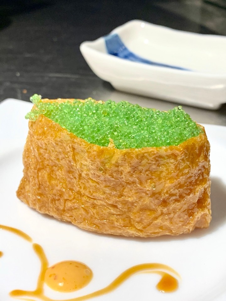 Tofu Skin w Green Tobiko