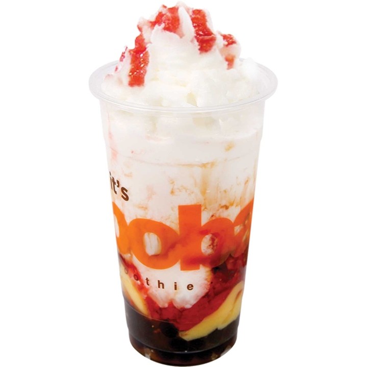 #3 Frosty Milk w/ Boba, Pudding & Strawberry