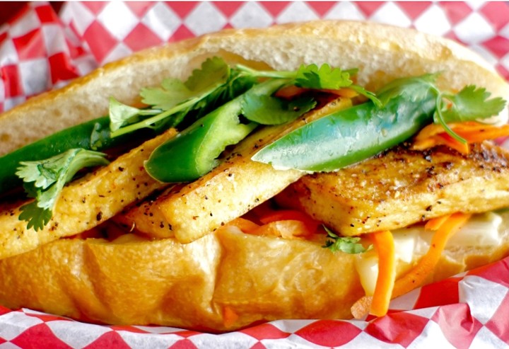 7 Spiced Tofu Banh Mi (10 sandwiches cut in half)