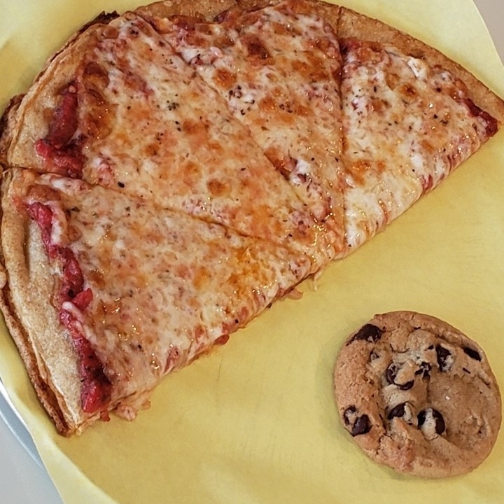 half cheese pizza