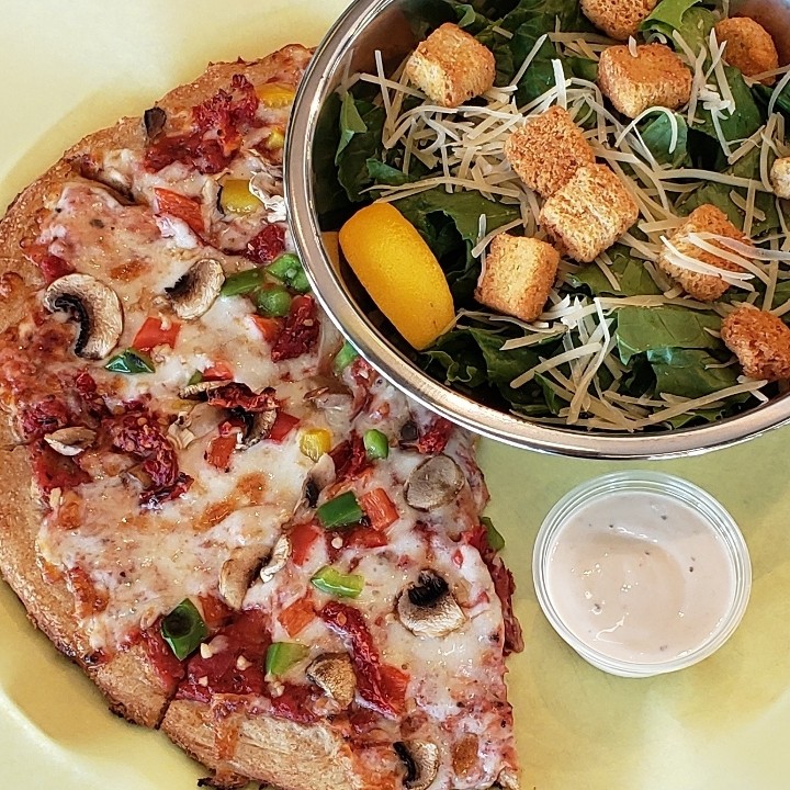 veggie pizza + salad combo