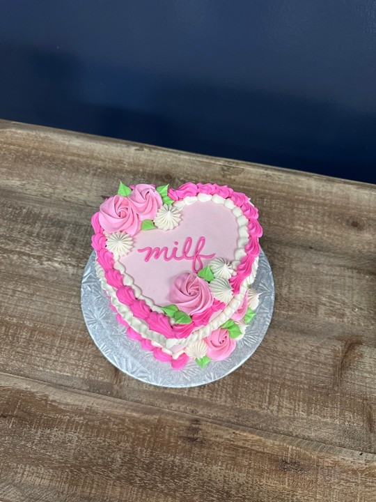 Mother's Day MILF Heart Cake