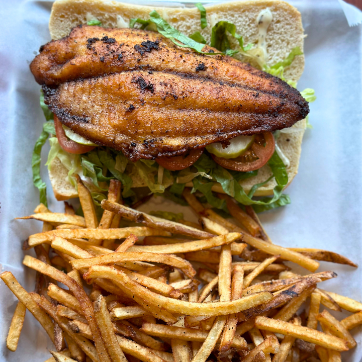 Blackened Catfish Po'Boy