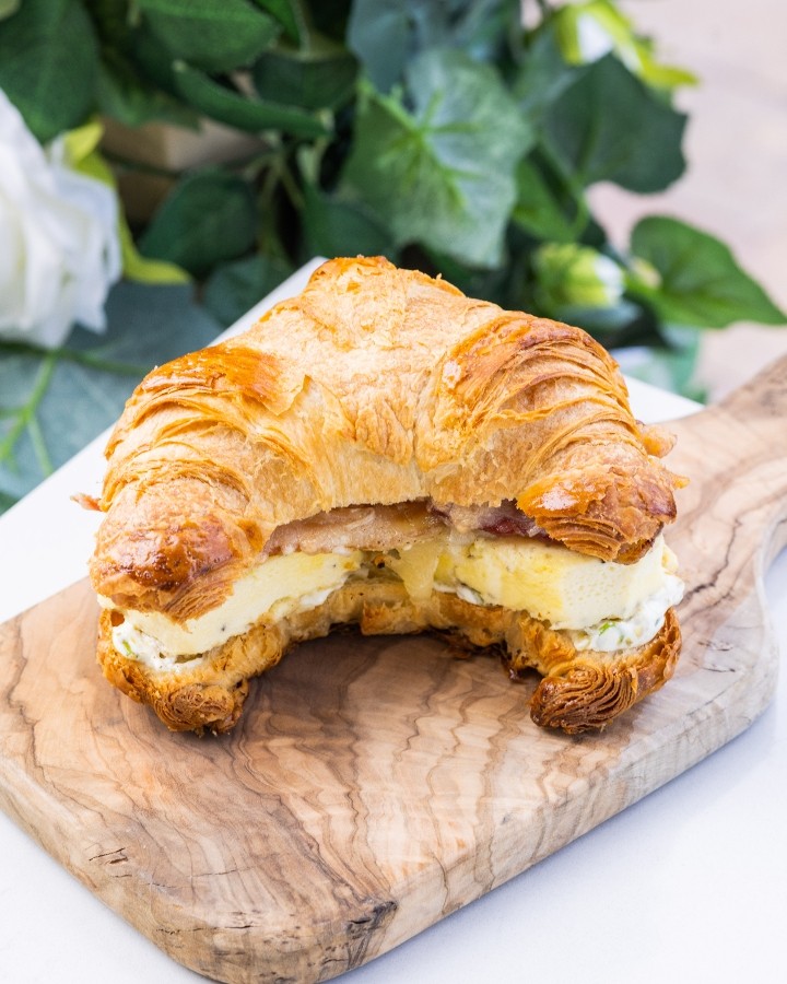 Croissant Breakfast Sandwich w/ Fruit