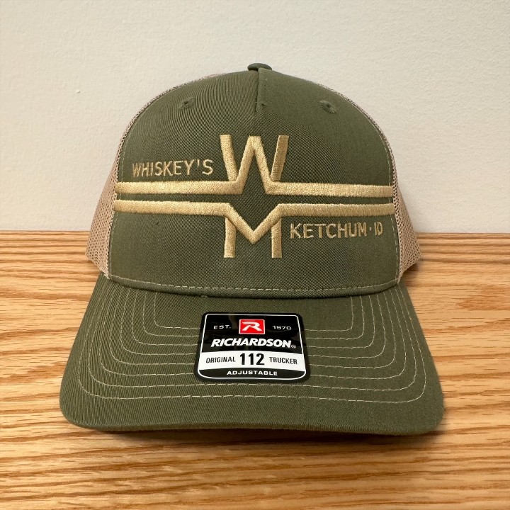 Whiskeys Logo Hat Green/Beige