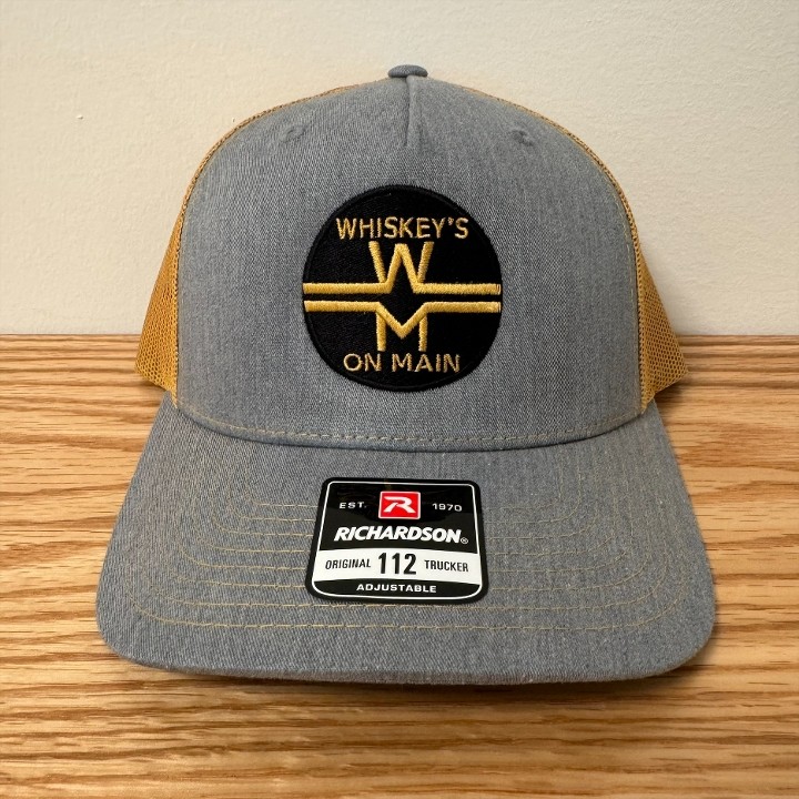 Whiskeys R Logo Hat Grey/Yellow
