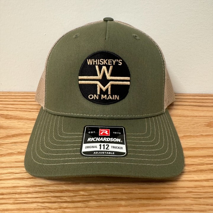 Whiskeys R Logo Hat Green/Beige