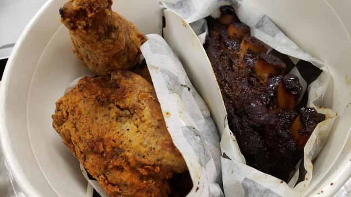 1/2 Fried Chicken & 1/2 Rack Bucket