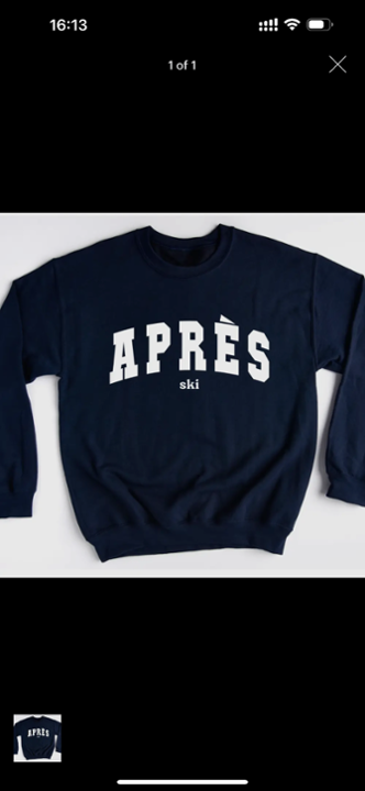 Navy Apres Ski Sweatshirt MEDIUM