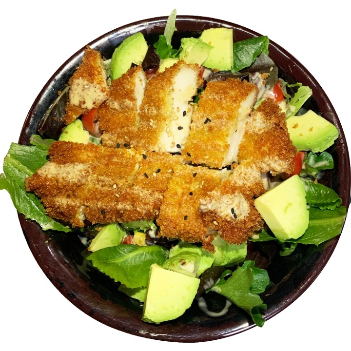 Katsu avocado salad