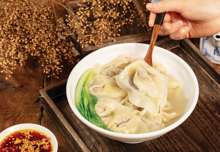 Vegetable&Pork Wonton Soup 12pc 荠菜猪肉大馄饨汤 (12个)