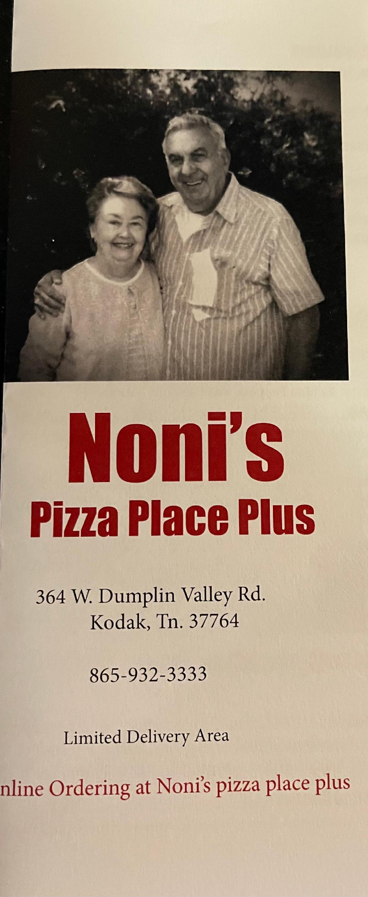 Noni's Pizza Place Plus 364 W Dumplin Valley Road