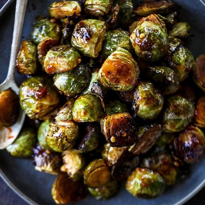 Smoked Bacon Roasted Brussels Sprouts