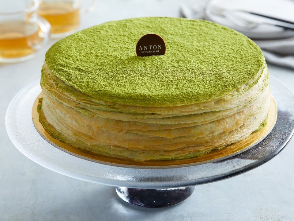 Matcha Mille Crepe Cake - Teak & Thyme