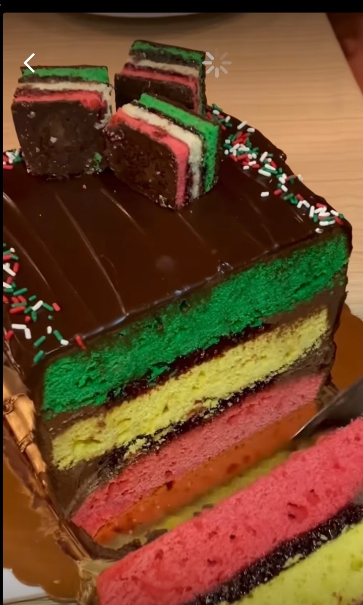 Giant Rainbow Cookie Cake