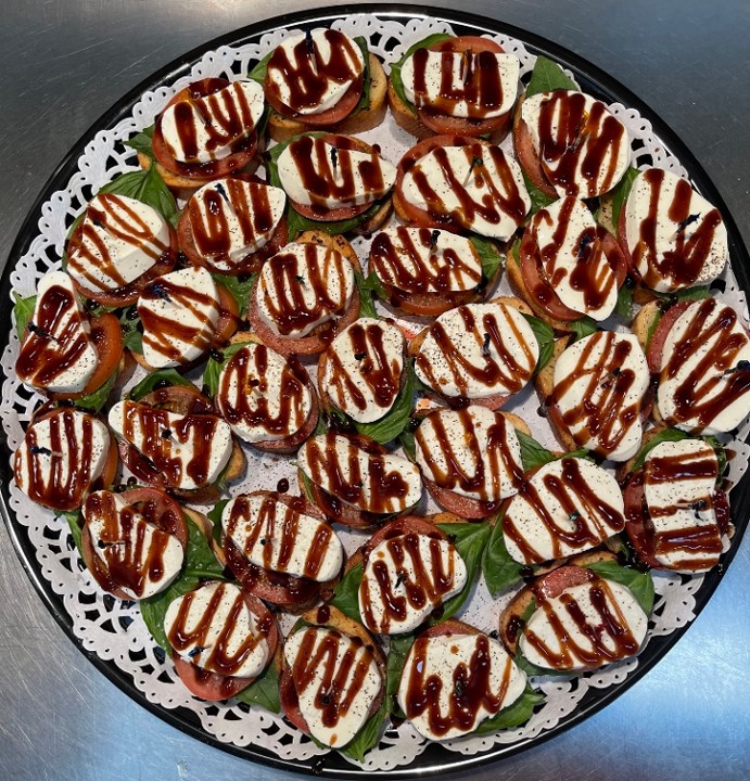 Bruschetta w/ Mozzarella, Tomatoes, Basil & Balsamic