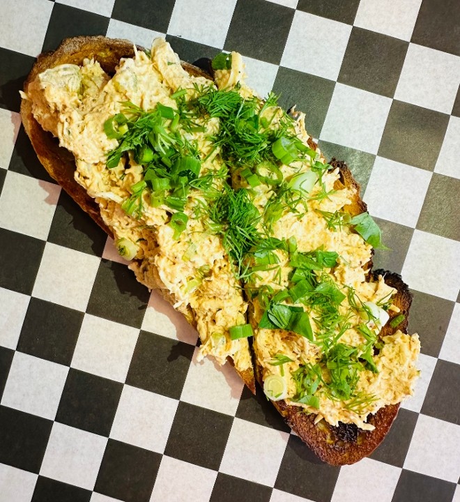 Old Bay Chicken Salad Toast