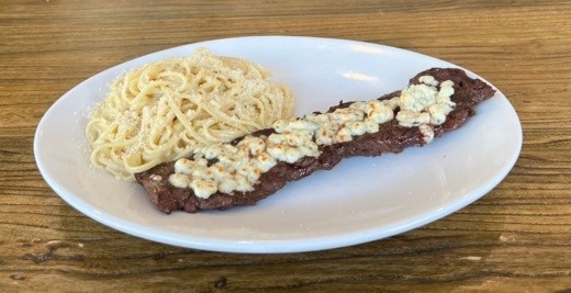 Churrasco with Blue Cheese Pasta