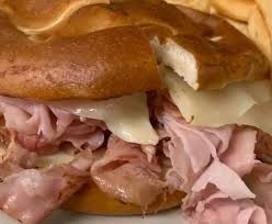 Ham & Swiss On Pretzel Roll