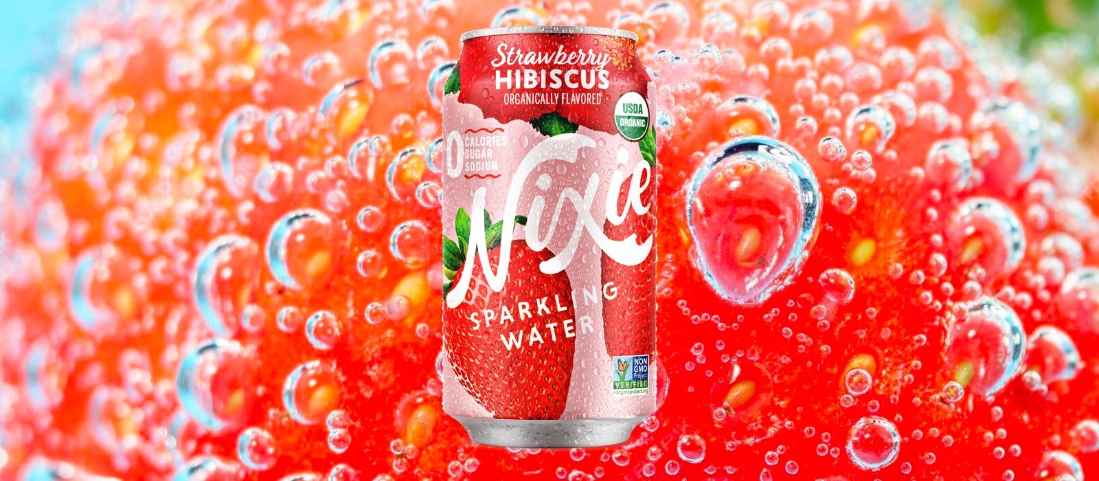 NIXIE STRAWBERRY HIBISCUS SPARKLING WATER
