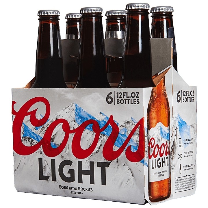 6 - Pack Coors Light Bottles