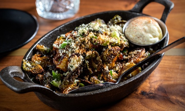 Crispy Brussels & Cotija