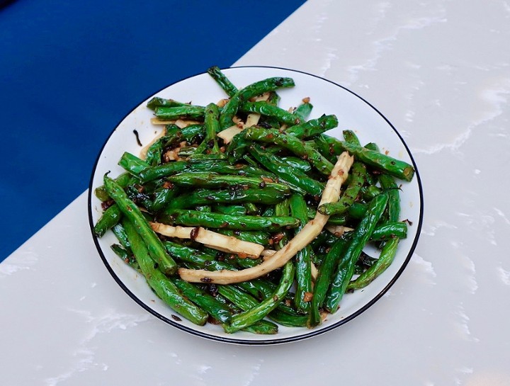 Lunch Dry-Fried Green Beans with Bamboo Shoot午餐干煸双素
