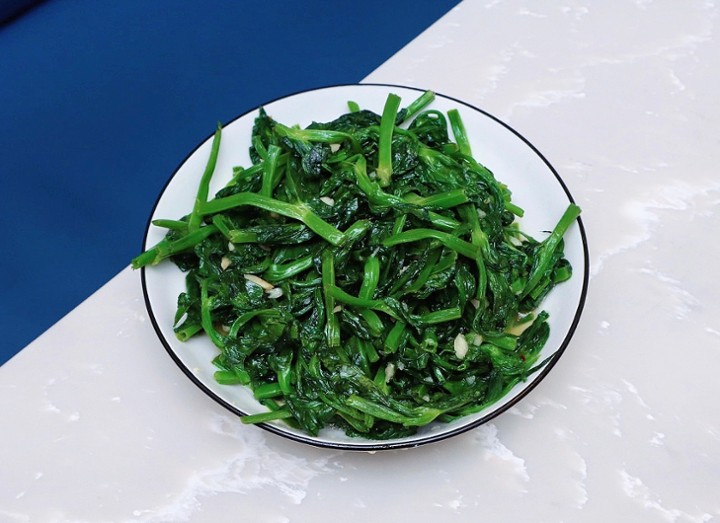 Lunch Snow Pea Shoot with Garlic 午餐蒜炒豆苗