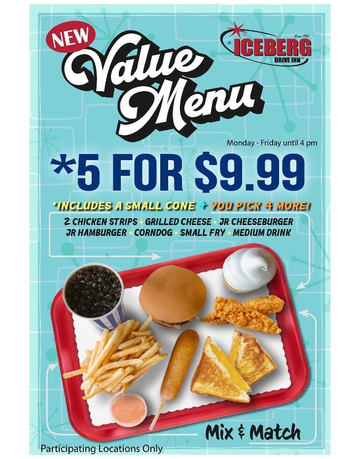 5 for $9.99 Lunch Special