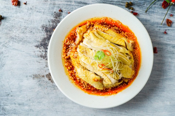 口水鸡 Steamed Chicken with Chili Sauce