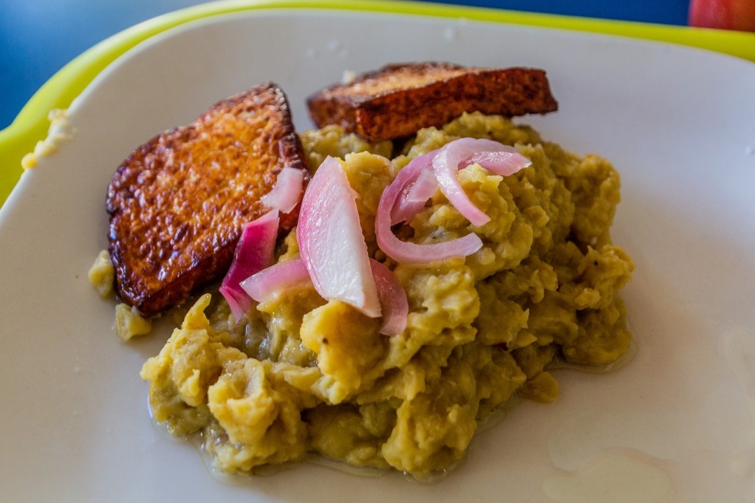Mangu With Fried Dominican Cheese & Salami