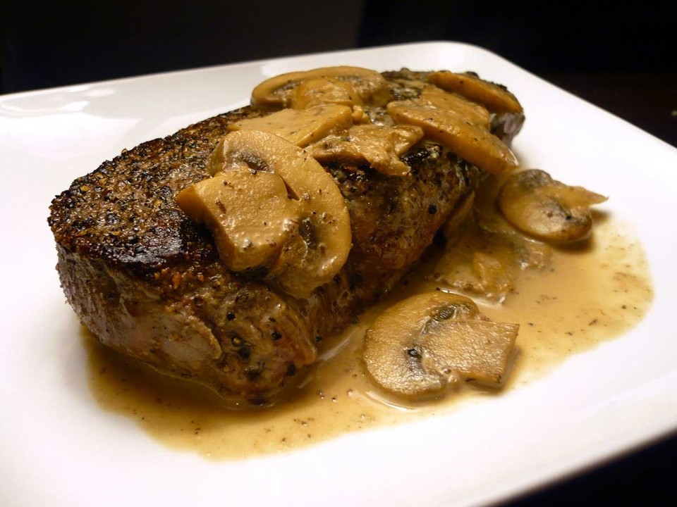 Sirloin Steak with Mushrooms 