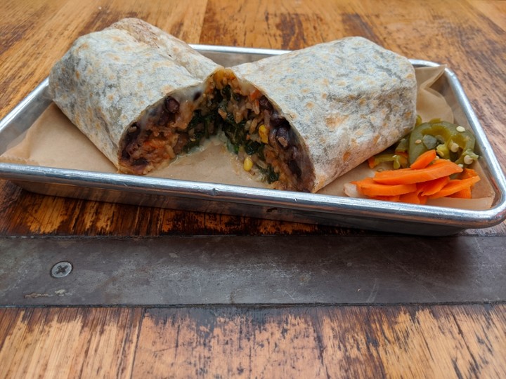 MUSHROOM AND SPINACH BURRITO