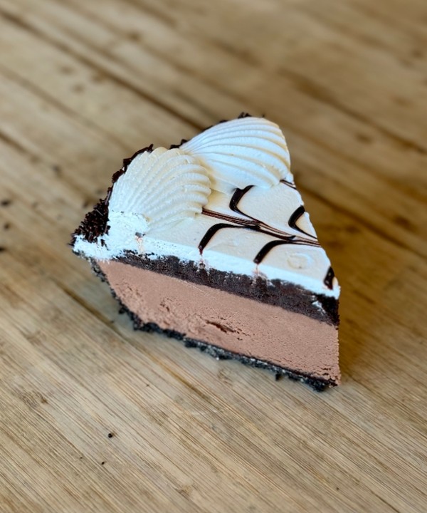 Slice of Chocolate Cream Softserve Pie (Vegan)