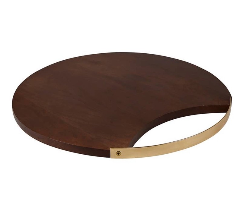 Wood + Brass Board -16" Diameter