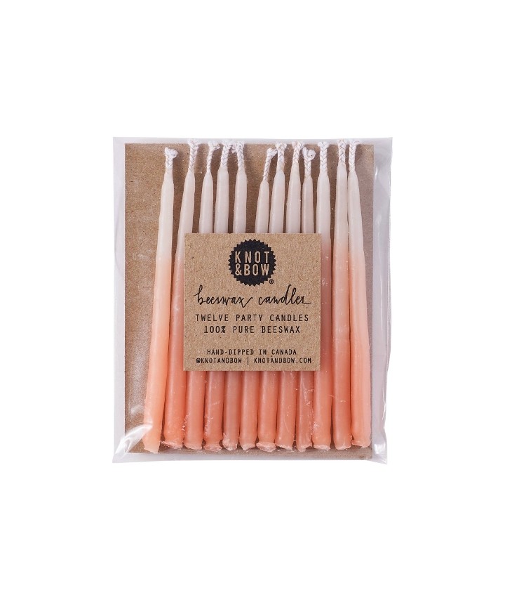 Knot & Bow Party Candles - Peach Ombre