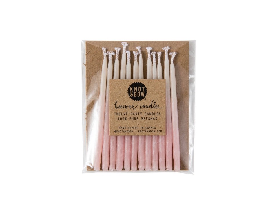 Knot & Bow Party Candles - Pink Ombre