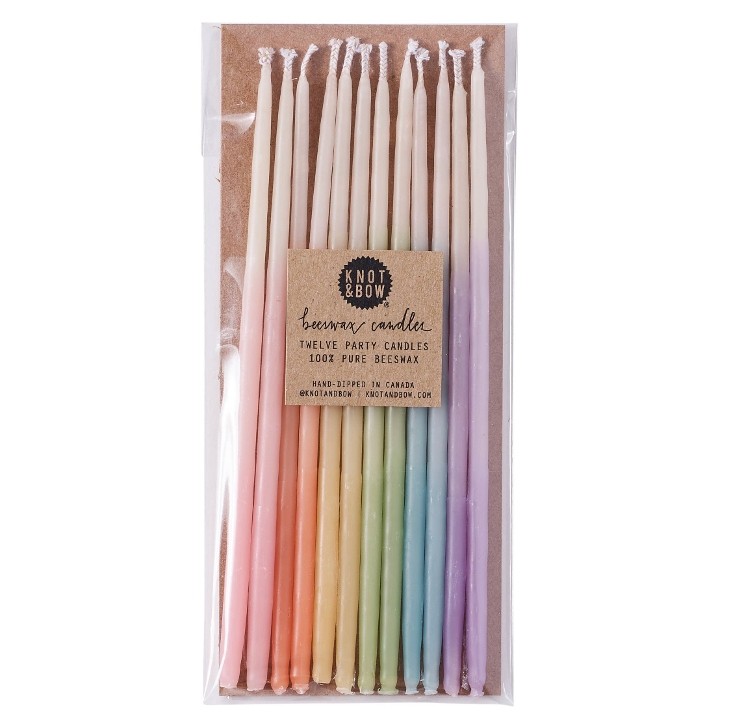 Knot & Bow Tall Assorted Party Candles - Ombre