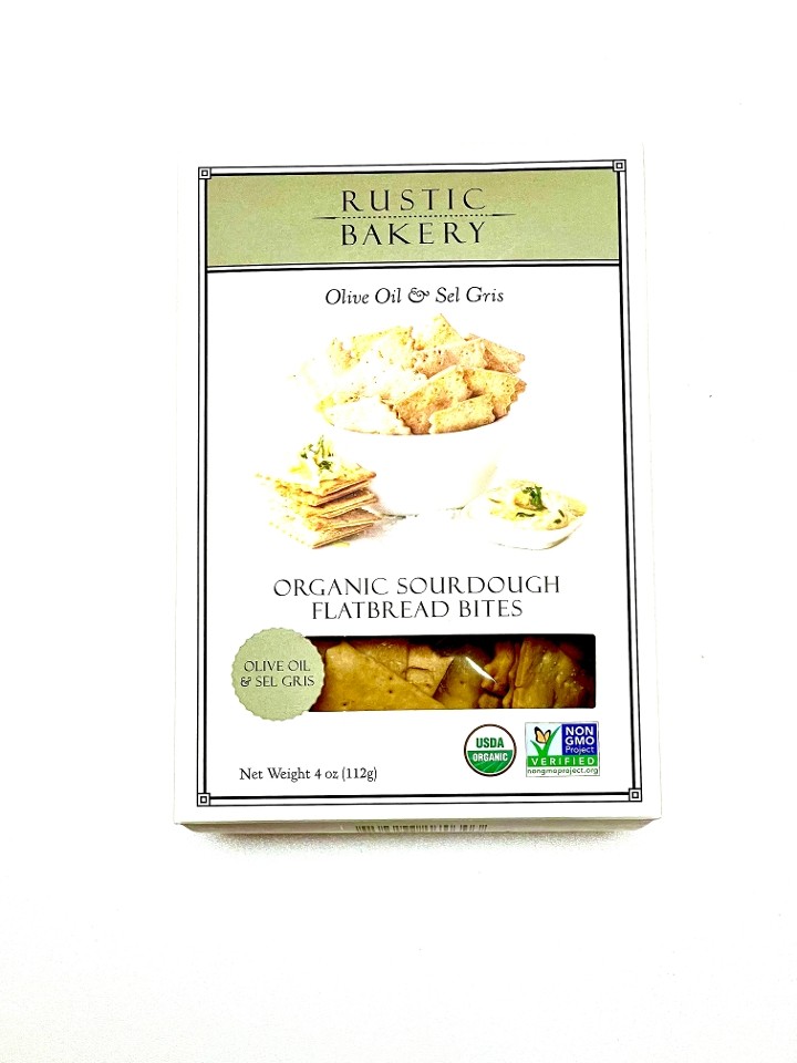 Rustic Bakery Olive Oil & Sel Gris Organic Sourdough Flatbread Bites