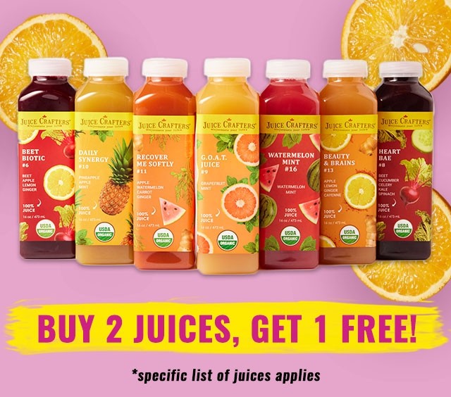Buy 2 Juices, Get 1 Free!
