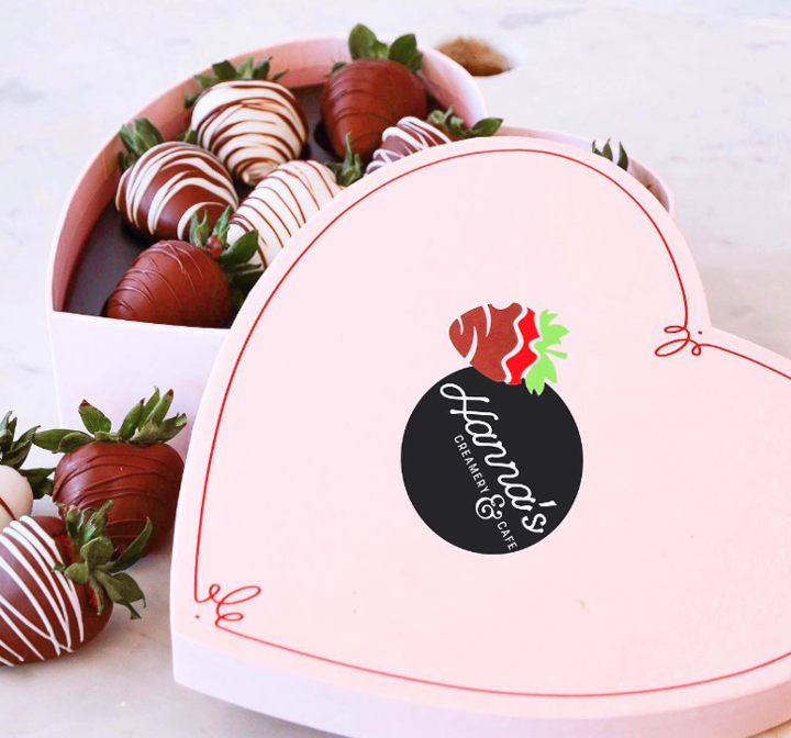 Chocolate covered strawberry Heart Box of 9