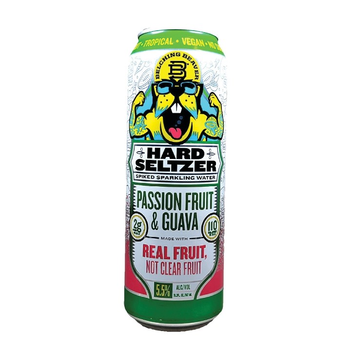 Passion Fruit & Guava Hard Seltzer (19.2oz Can) – Belching Beaver