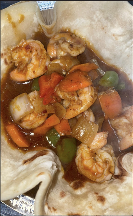 JERK SHRIMP ROTI